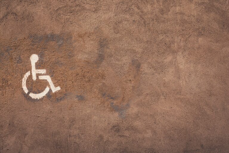 disability sign on a brown surface